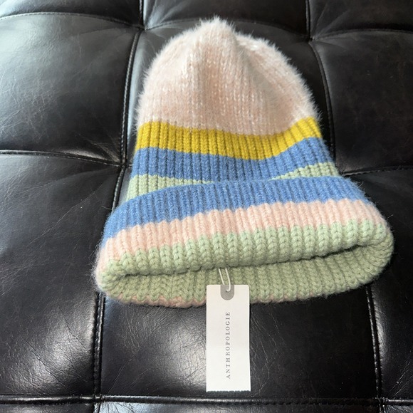 Anthropologie Women‎ Mattie Striped Beanie Winter Hat Scully One Size Fuzzy Top main image 7